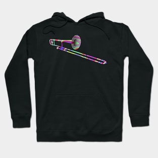 Trombone Silhouette: Rainbow Swirl Hoodie